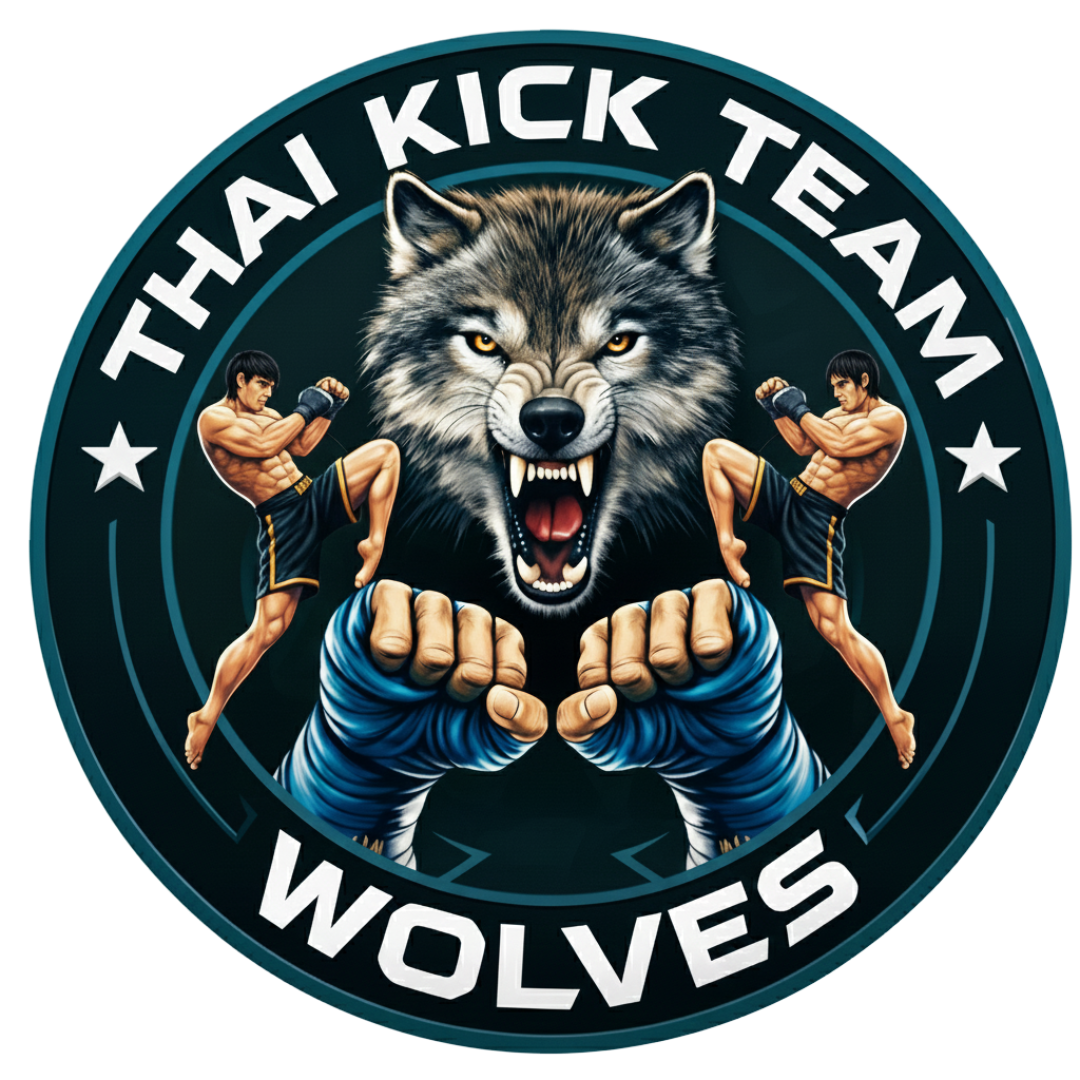 Logo da equipe Wolves Thai kick team